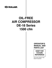 Sullair DE-18 Operator's Manual And Parts List