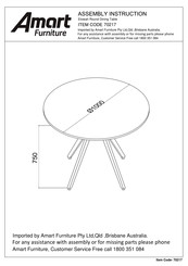 Amart Furniture Etowah 70217 Assembly Instructions Manual
