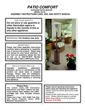 patio PC-02 Assembly, Care And Use Instructions