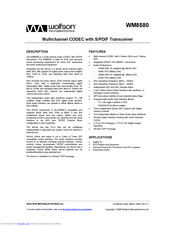 Wolfson WM8580AGEFT/V Instruction Manual
