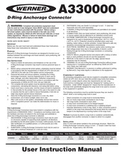 Werner A330000 User Instruction Manual