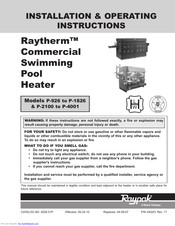 Rheem Raypak Raytherm P-1287 Installation & Operating Instructions Manual