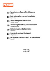 Franke FTC 926L Instructions For Use And Installation