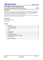 Renesas SIMPLE DEMO Quick Start Manual