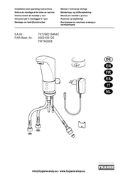 Franke 2000105120 Installation And Operating Instructions Manual