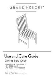 GRAND RESORT D71 M18572 Use And Care Manual