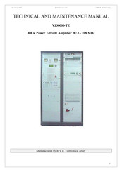 R.V.R. Elettronica VJ30000-TE Installation, Technical And Maintenance  Manual