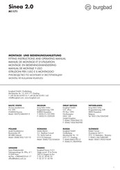 burgbad Sinea 2.0 Fitting Instructions And Operating Manual