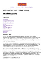 Voce ELECTRIC PIANO Manual