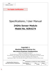 Nisshinbo Micro Devices NJR4274 User Manual