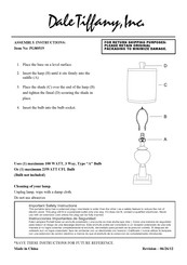 Dale Tiffany PG80519 Assembly Instructions