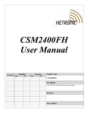 HETRONIC CSM2400FH User Manual