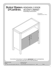 Better Homes and Gardens KENDARA BH18-021-199-18 Assembly Instructions Manual