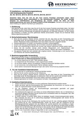 Heitronic Frankfurt 501317 Installation And Operating Instructions Manual
