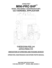 Curtis DYNA-FOG MINI-PRO 8HP 3 Series Operation, Maintenance And Spare Parts Manual