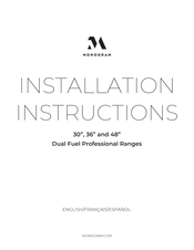 Monogram UXADBS48PSS Installation Instructions Manual