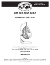 HAMPTON BAY GCS09020D Use And Care Manual