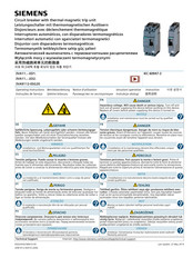 Siemens 3VA11 ED1 Series Operating Instructions Manual