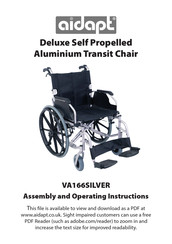 Aidapt VA166SILVER Assembly And Operating Instructions Manual