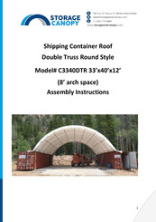 Shipping container roof 40x60x15 (ft) - Double truss - Storage and