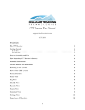 Cellular Tracking Technologies CTT Locator User Manual