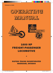 Rapido Trains 1600 HP Operating Manual