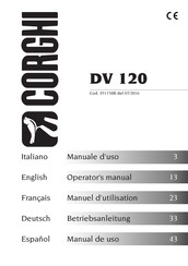 Corghi DV 120 Operator's Manual