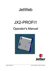 Jetter JetWeb JX2-PR0FI1 Operator's Manual