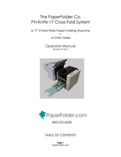 PaperFolder PH-Knife-17 Operator's Manual