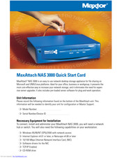 Maxtor MaxAttach NAS 3000 Quick Start Manual