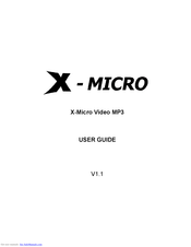 X-Micro Video MP3 User Manual