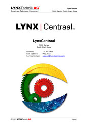Lynx LynxCentraal 5000 Series Quick Start Manual