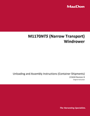 MacDon M1170NT5 Unloading And Assembly Instructions