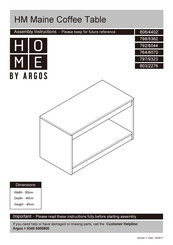 Argos HOME HM Maine 764/8070 Assembly Instructions Manual