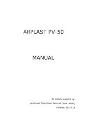 ARPLAST PV-50 Manual