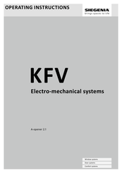 Siemens KFV Operating Instructions Manual