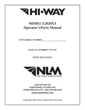Hi-Way E2020XT Assembly/Operators/Parts Manual