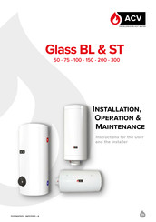 ACV GLASS BL 150 Installation Operation & Maintenance