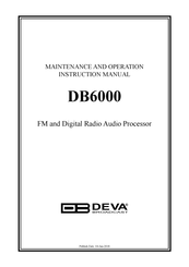 DEVA Broadcast DB6000 Maintenance And Operation Instruction Manual