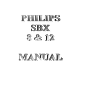 Philips SBX8 Operating Instructions Manual