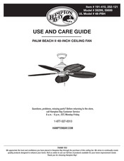 HAMPTON BAY PALM BEACH II 59699 Use And Care Manual