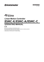 Oriental motor EZ limo ESMC-C Operating Manual