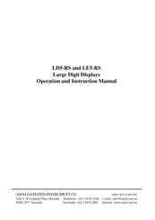 AMALGAMATED INSTRUMENT LE5-RS Operation And Instruction Manual