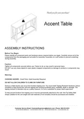 Belnick Accent Table Assembly Instructions Manual