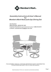 Members Mark Newcastle BFK01301-5SC Assembly Instructions & User Manual
