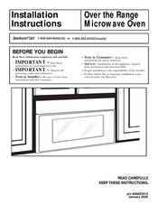 Frigidaire FGBM19WNVDA Installation Instructions Manual