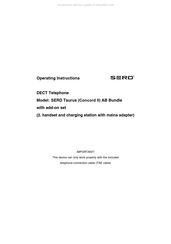 SERD Taurus Operating Instructions Manual