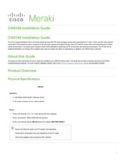 Cisco MERAKI Catalyst CW9164 Installation Manual