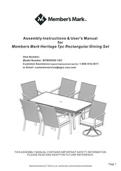 Members Mark BFW00500-7DC Assembly Instructions & User Manual