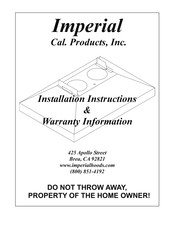 Imperial Cal Products C2000PS Installation Instructions & Warranty Information